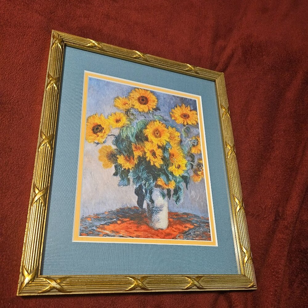 summer days flowers spring yellow blooms Claud Monet print beautiful frame